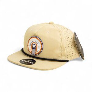 Illinois Fighting Illini Chief Illiniwek 3D Perforated Rope Hat- Birch/ Black